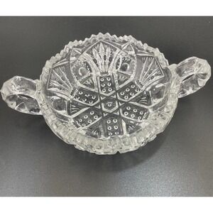 Vintage EAPG Imperial Diamonds & Fans #212 4.5" Nut/Candy Bowl/Nappy W Handles